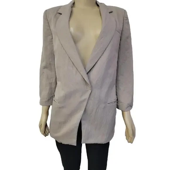 Elizabeth & James oversized boyfriend blazer Jacket TAN Size 8 Women's #003 - Picture 12 of 12